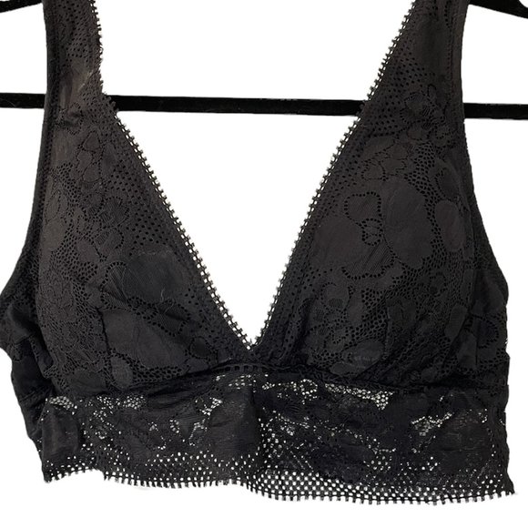 Aerie Black Plunging Wireless Lace Bra - M - Picture 2 of 3